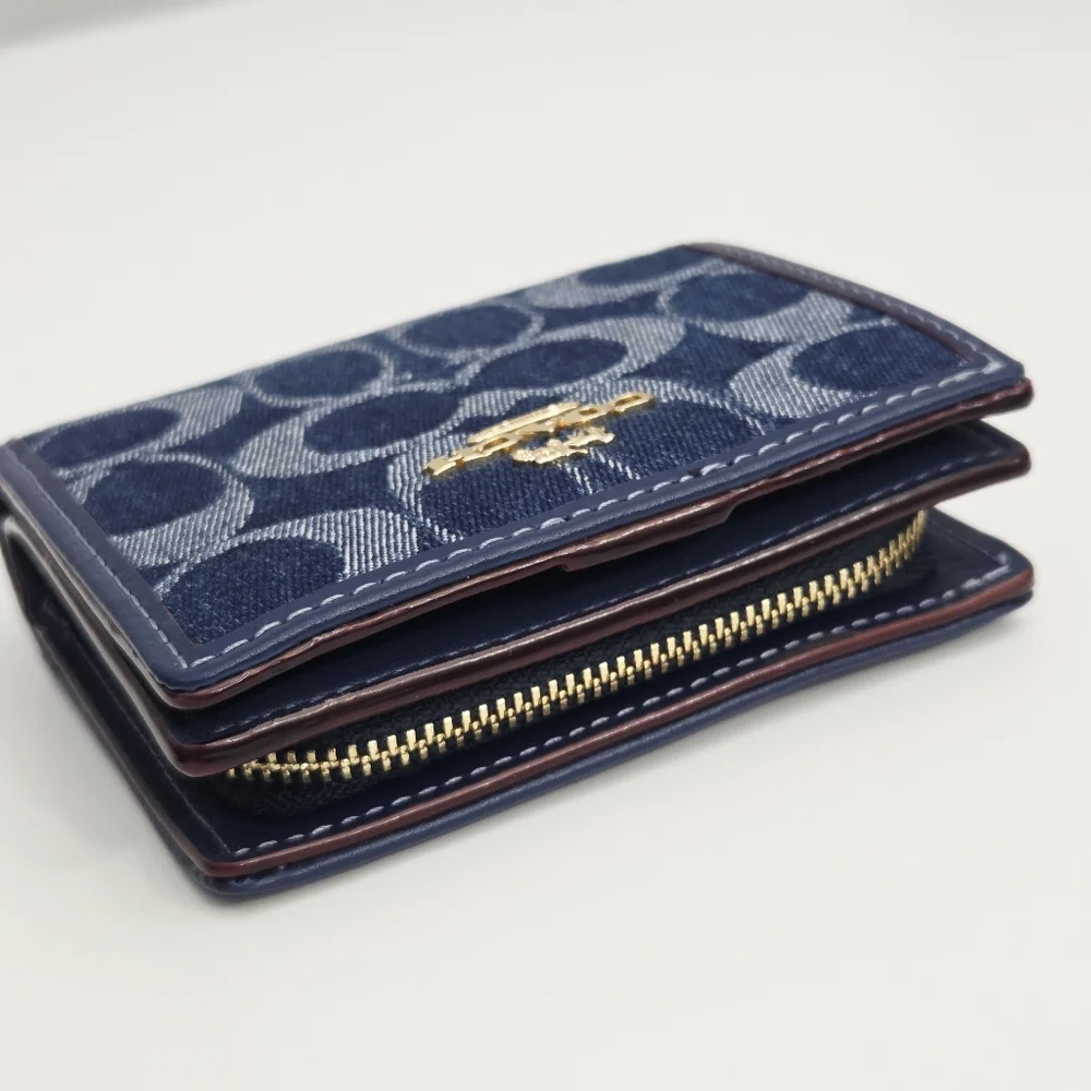 NEW COACH SNAP WALLET IN SIGNATURE DENIM - Picture 6 of 9